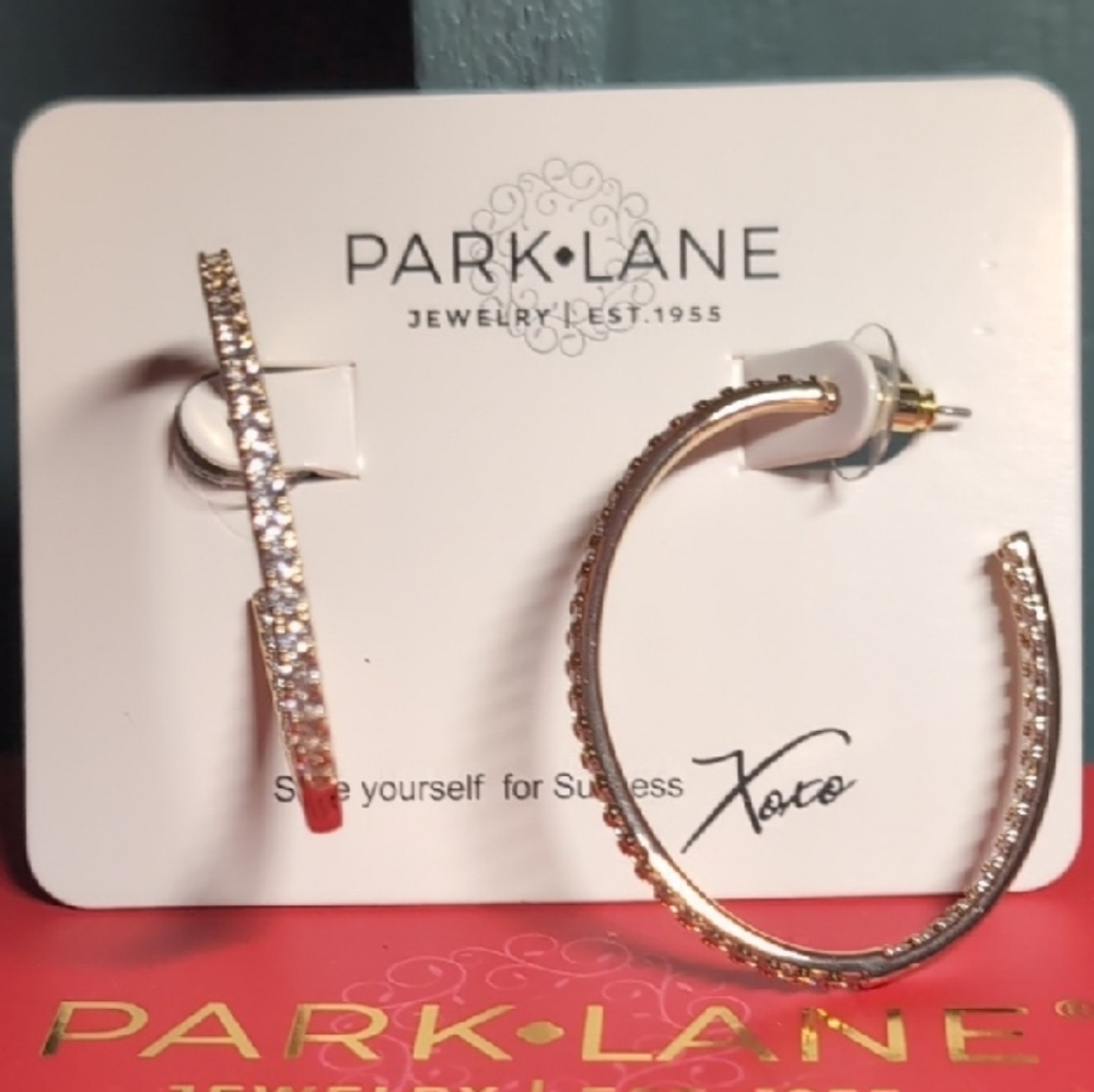 Park Lane Rose Gold Sparkling Hoop Earrings